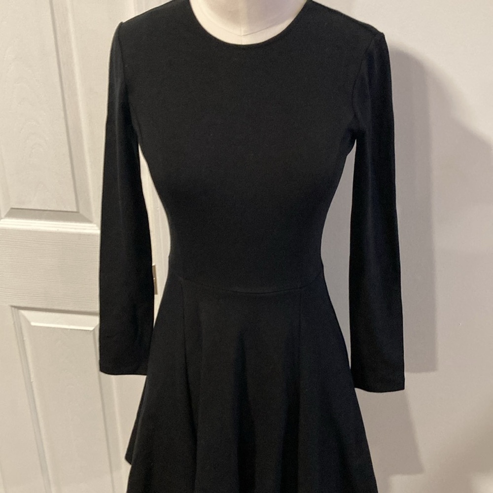 Theory black knit l/s dress 0